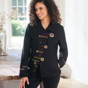 North style artisan boiled wool jacket